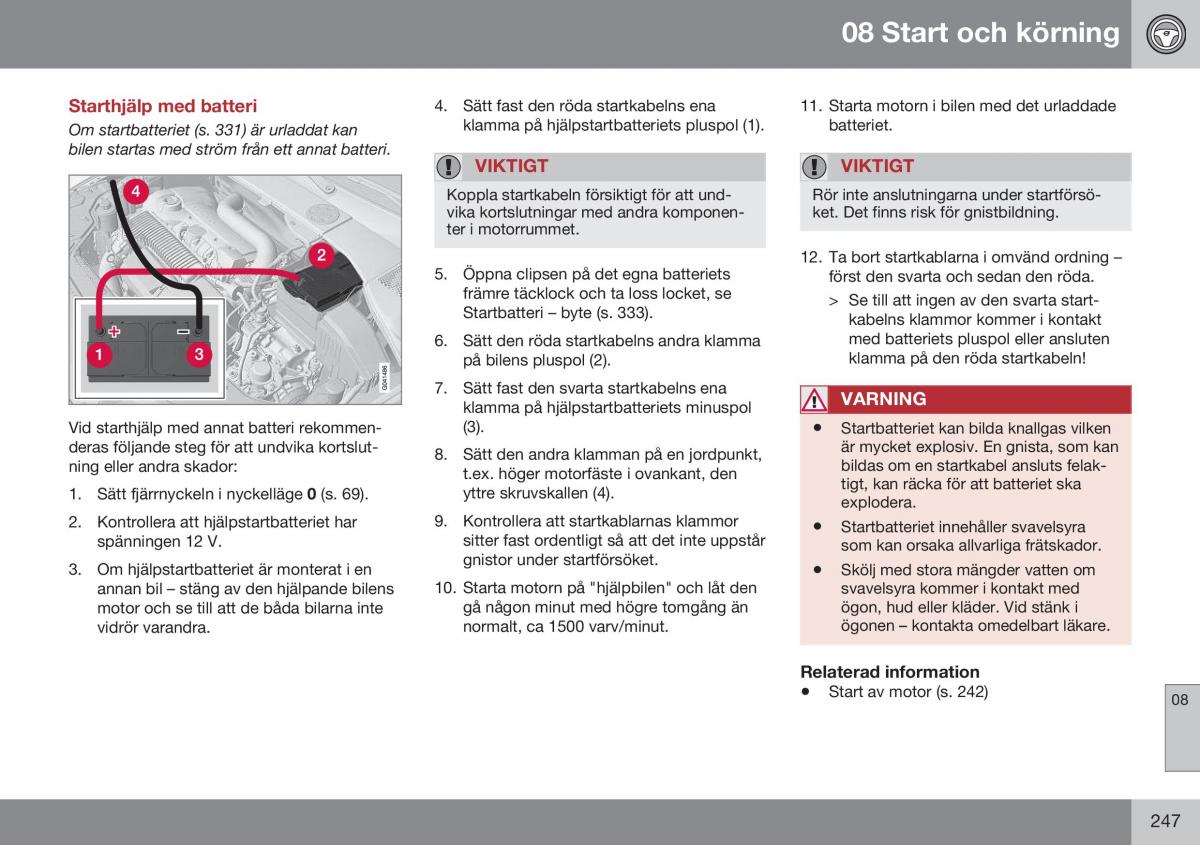 Volvo XC60 I 1 FL instruktionsbok / page 249