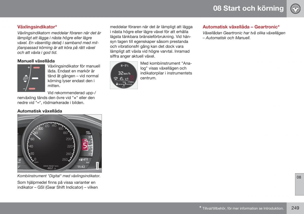 Volvo XC60 I 1 FL instruktionsbok / page 251