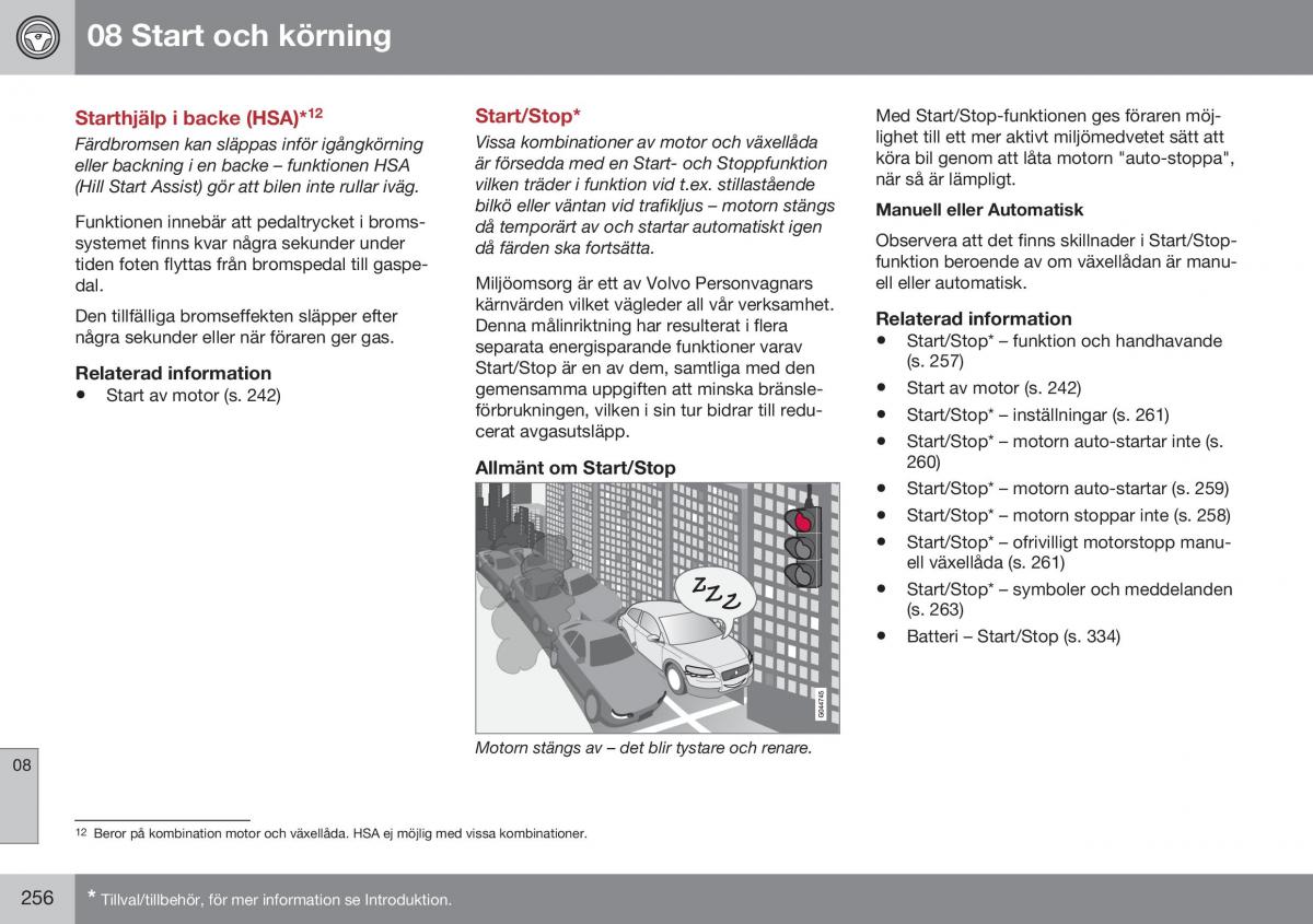 Volvo XC60 I 1 FL instruktionsbok / page 258