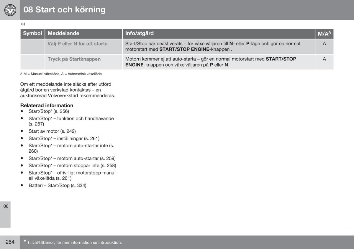 Volvo XC60 I 1 FL instruktionsbok / page 266