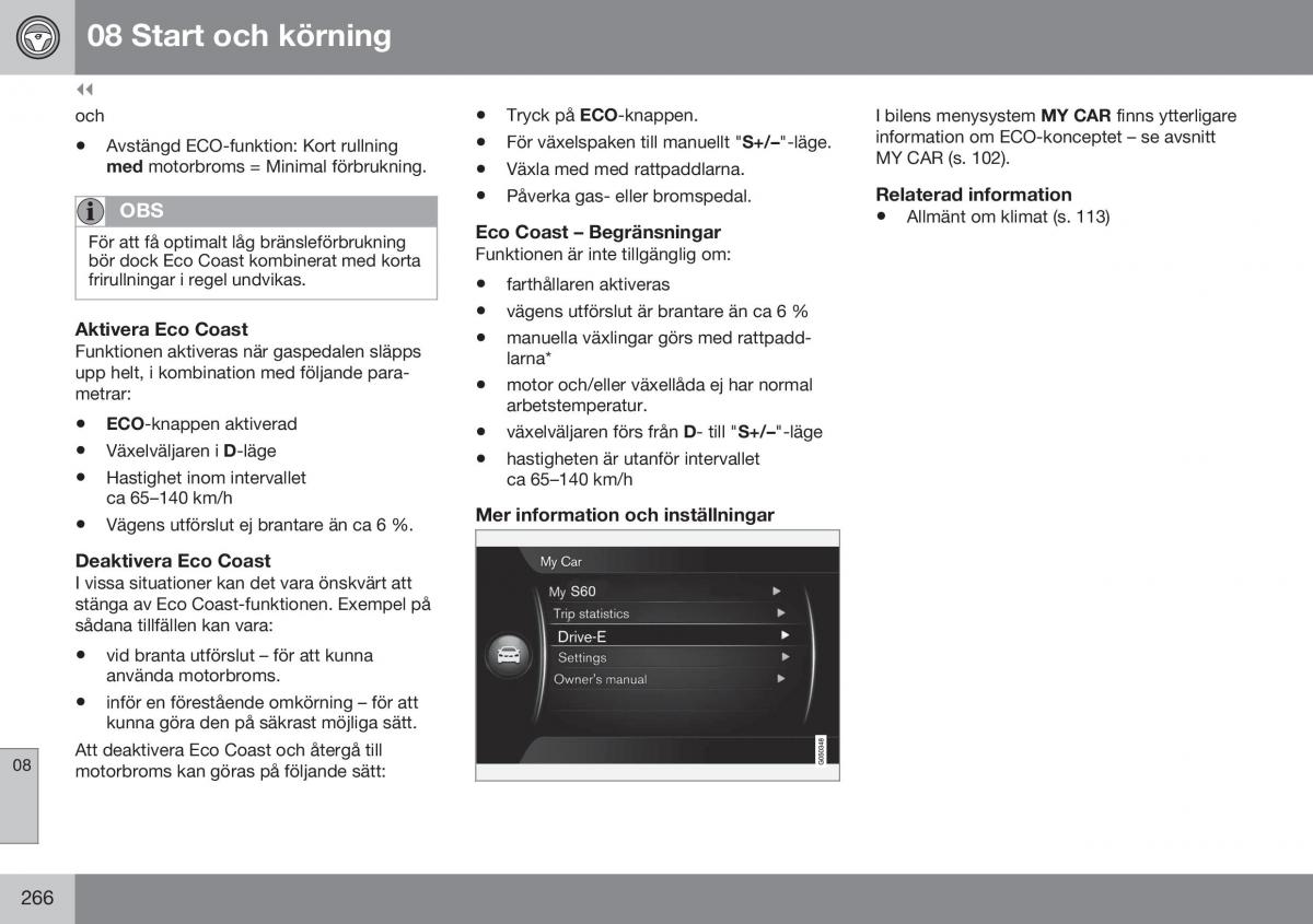 Volvo XC60 I 1 FL instruktionsbok / page 268