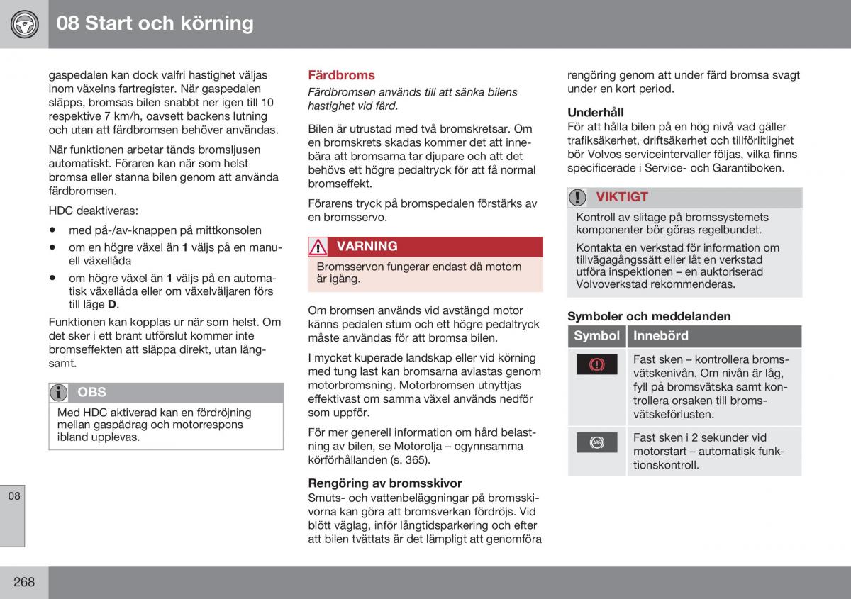 Volvo XC60 I 1 FL instruktionsbok / page 270