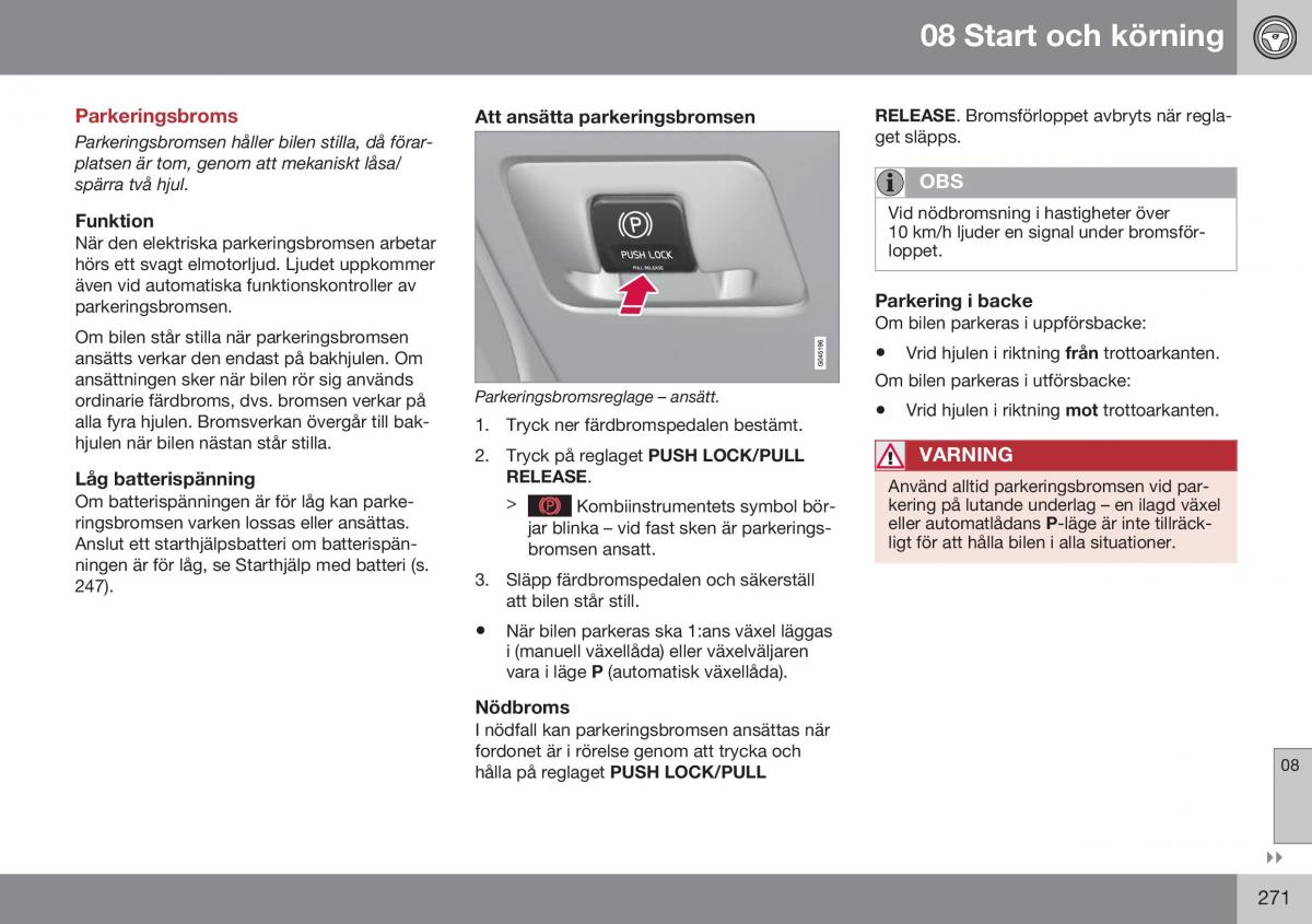 Volvo XC60 I 1 FL instruktionsbok / page 273