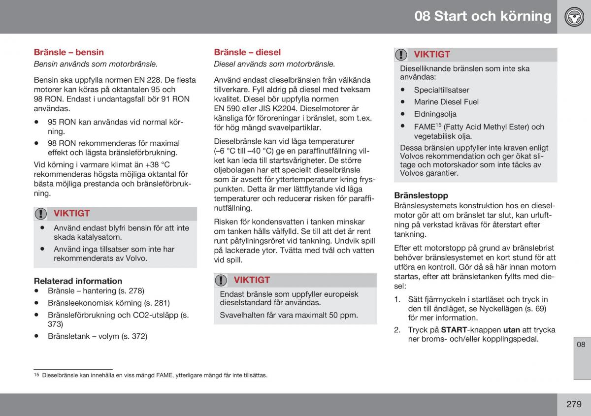 Volvo XC60 I 1 FL instruktionsbok / page 281