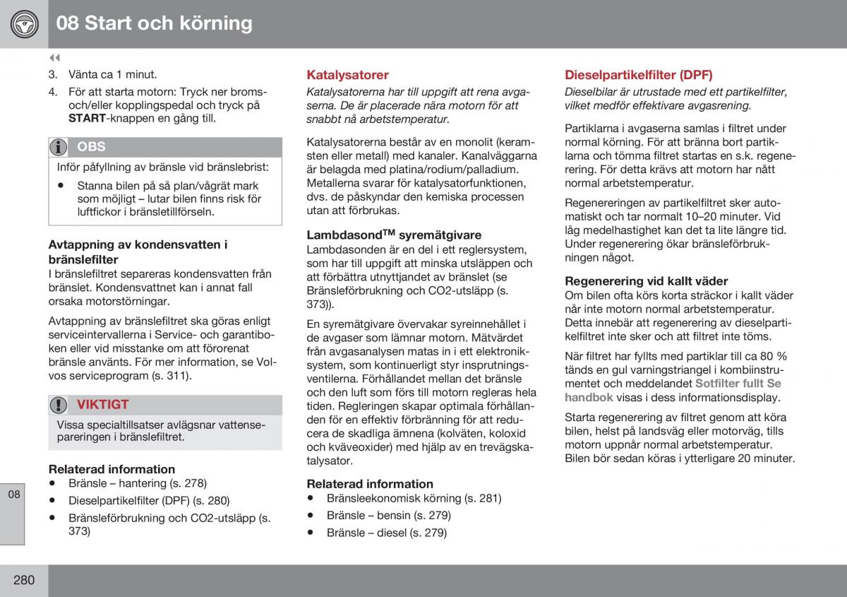 Volvo XC60 I 1 FL instruktionsbok / page 282