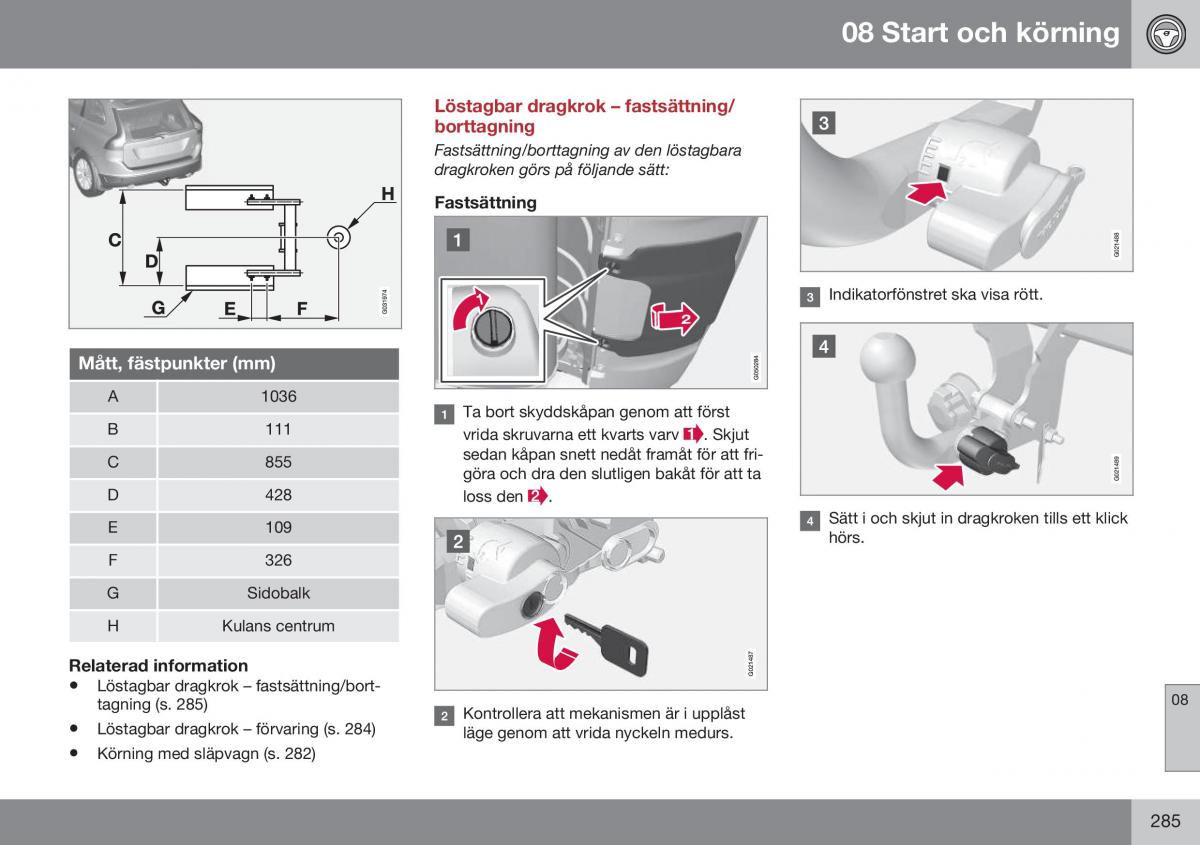 Volvo XC60 I 1 FL instruktionsbok / page 287