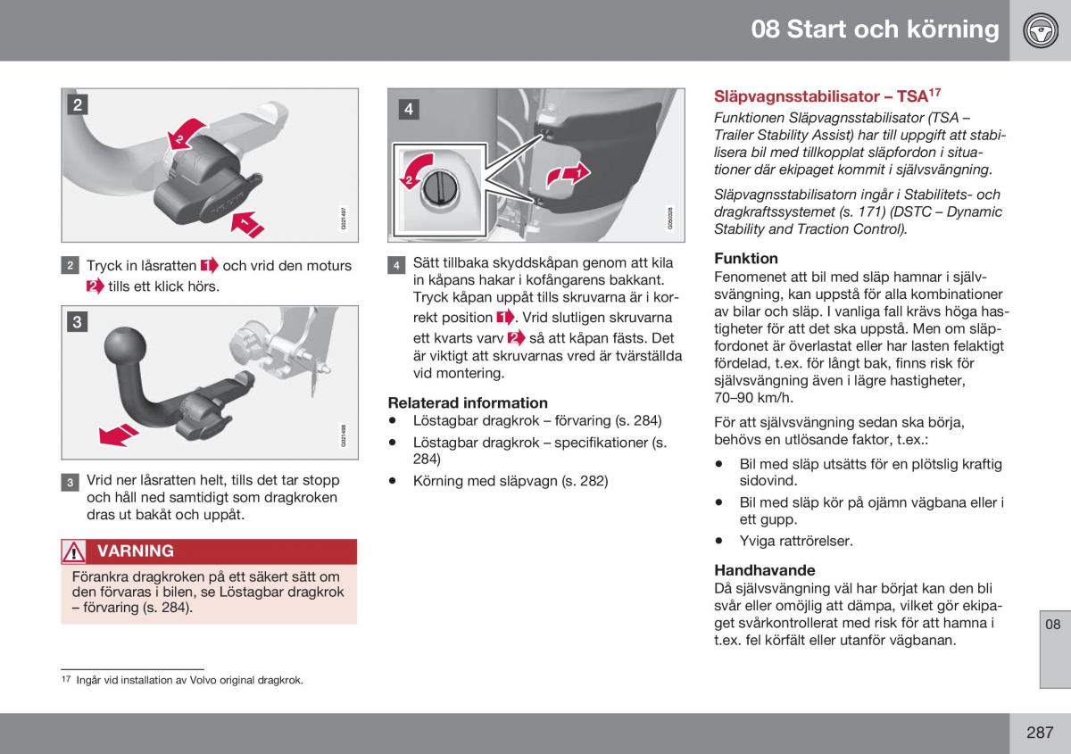 Volvo XC60 I 1 FL instruktionsbok / page 289