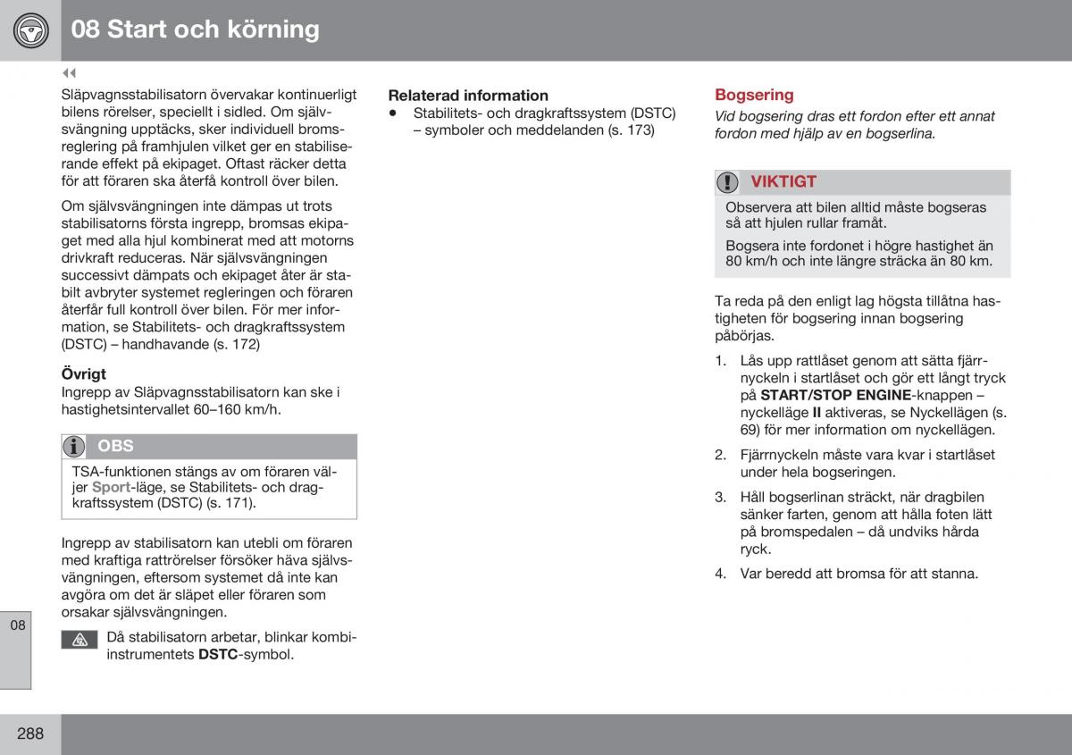 Volvo XC60 I 1 FL instruktionsbok / page 290