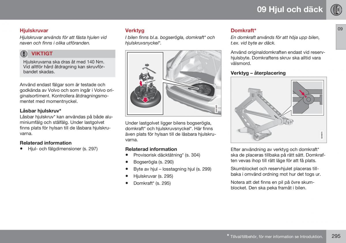 Volvo XC60 I 1 FL instruktionsbok / page 297