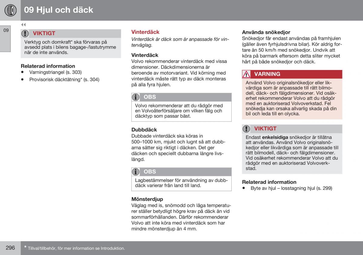 Volvo XC60 I 1 FL instruktionsbok / page 298