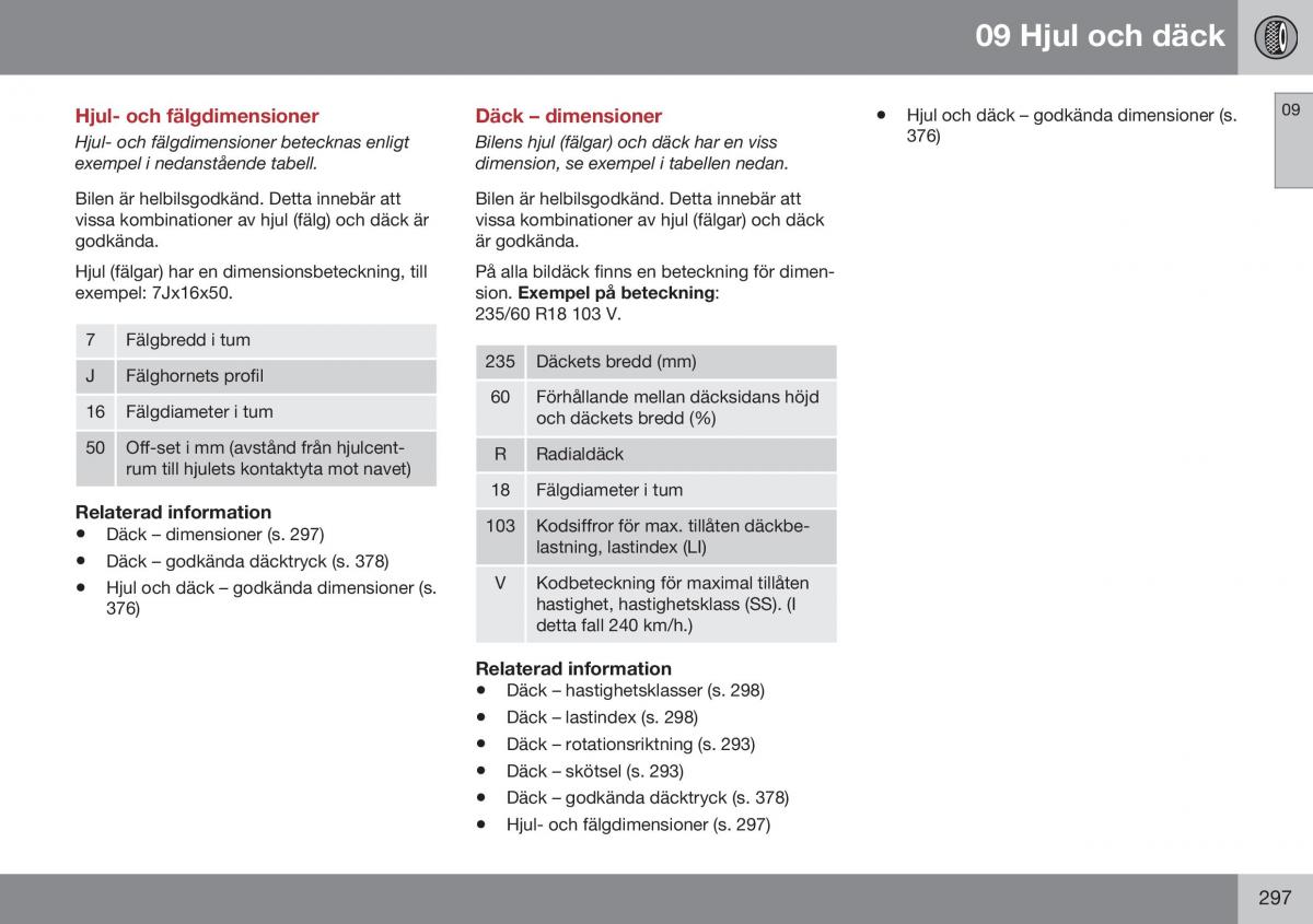 Volvo XC60 I 1 FL instruktionsbok / page 299