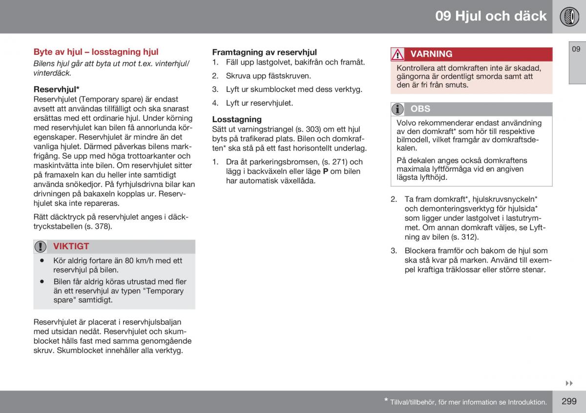 Volvo XC60 I 1 FL instruktionsbok / page 301