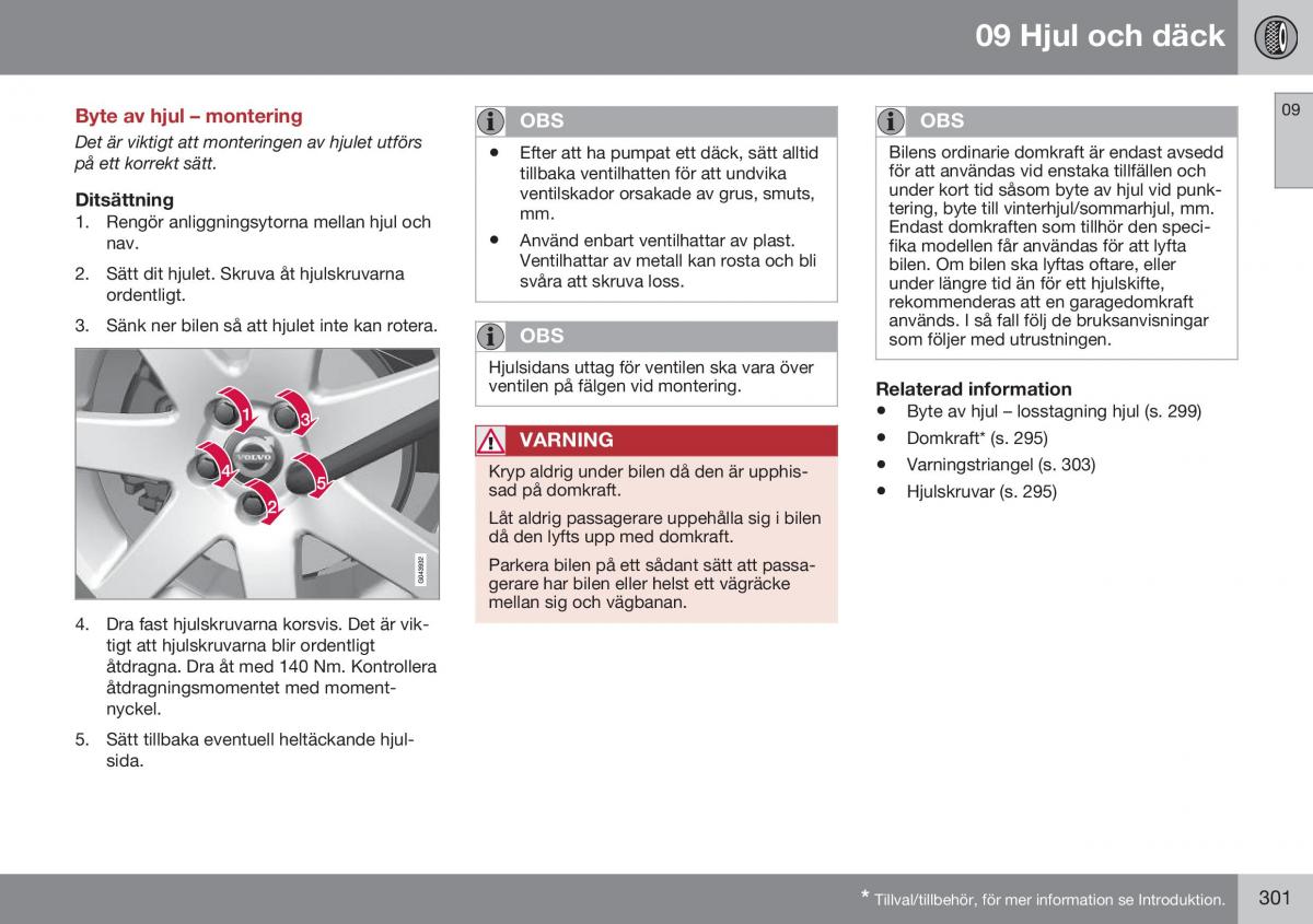 Volvo XC60 I 1 FL instruktionsbok / page 303