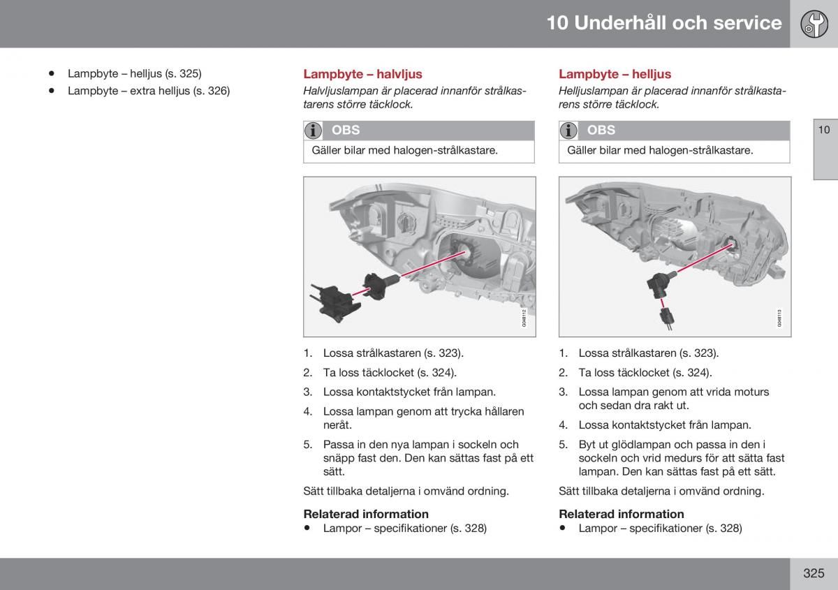 Volvo XC60 I 1 FL instruktionsbok / page 327