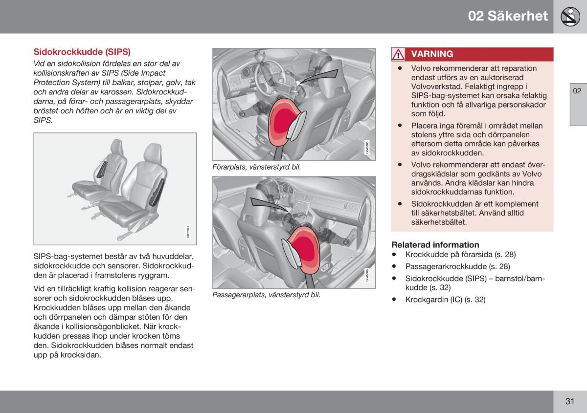 Volvo XC60 I 1 FL instruktionsbok / page 33