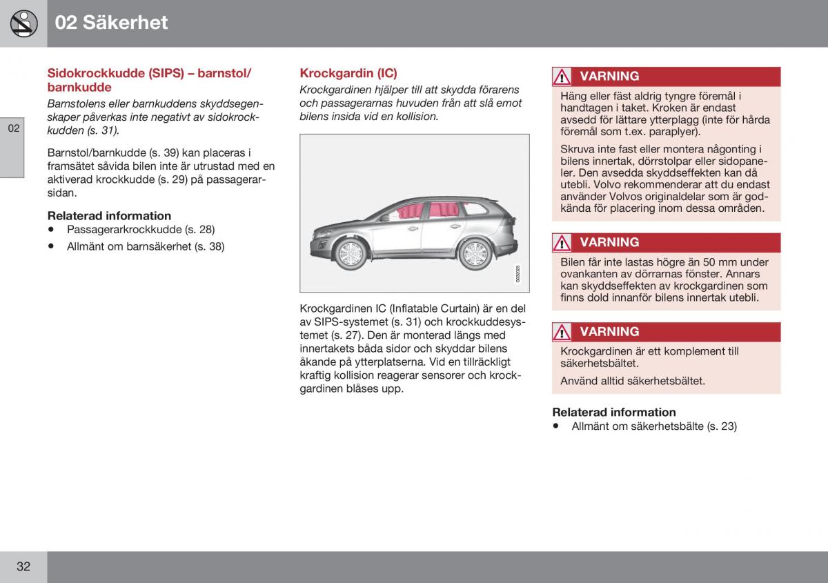 Volvo XC60 I 1 FL instruktionsbok / page 34