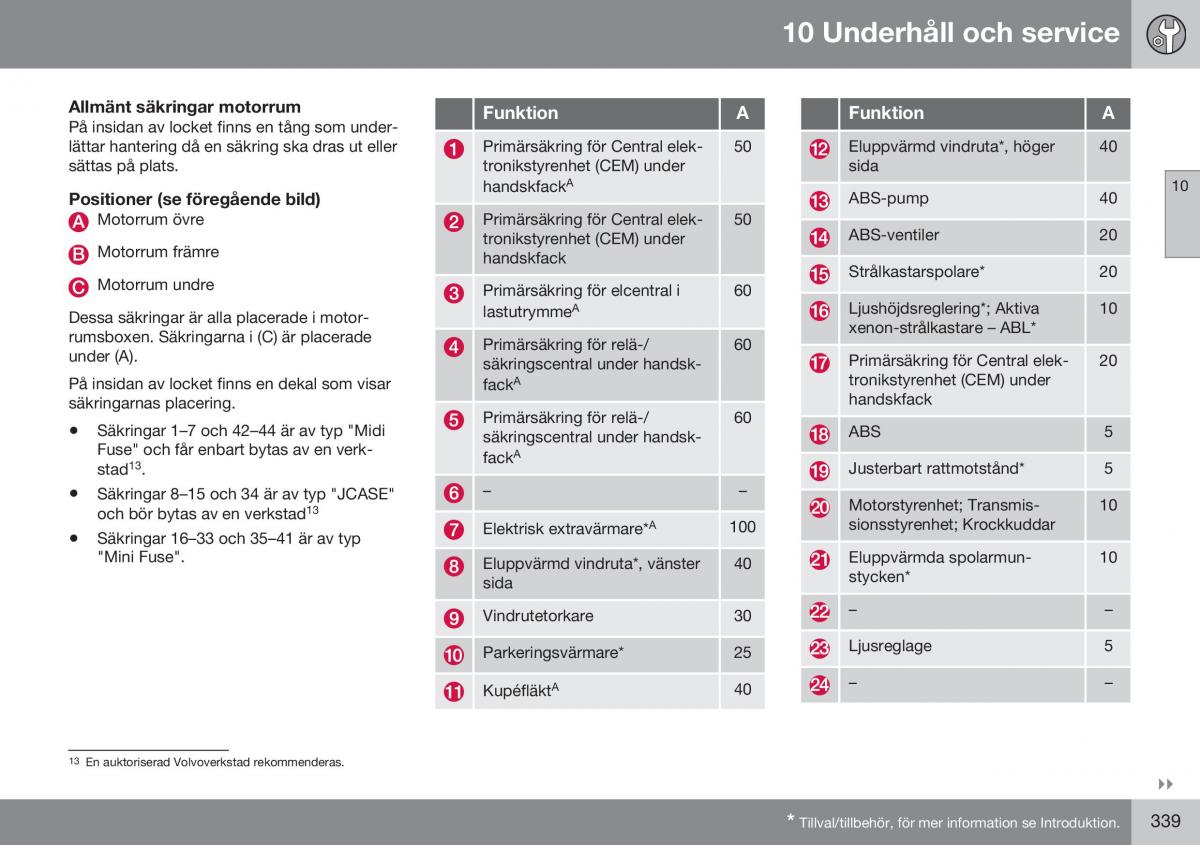 Volvo XC60 I 1 FL instruktionsbok / page 341