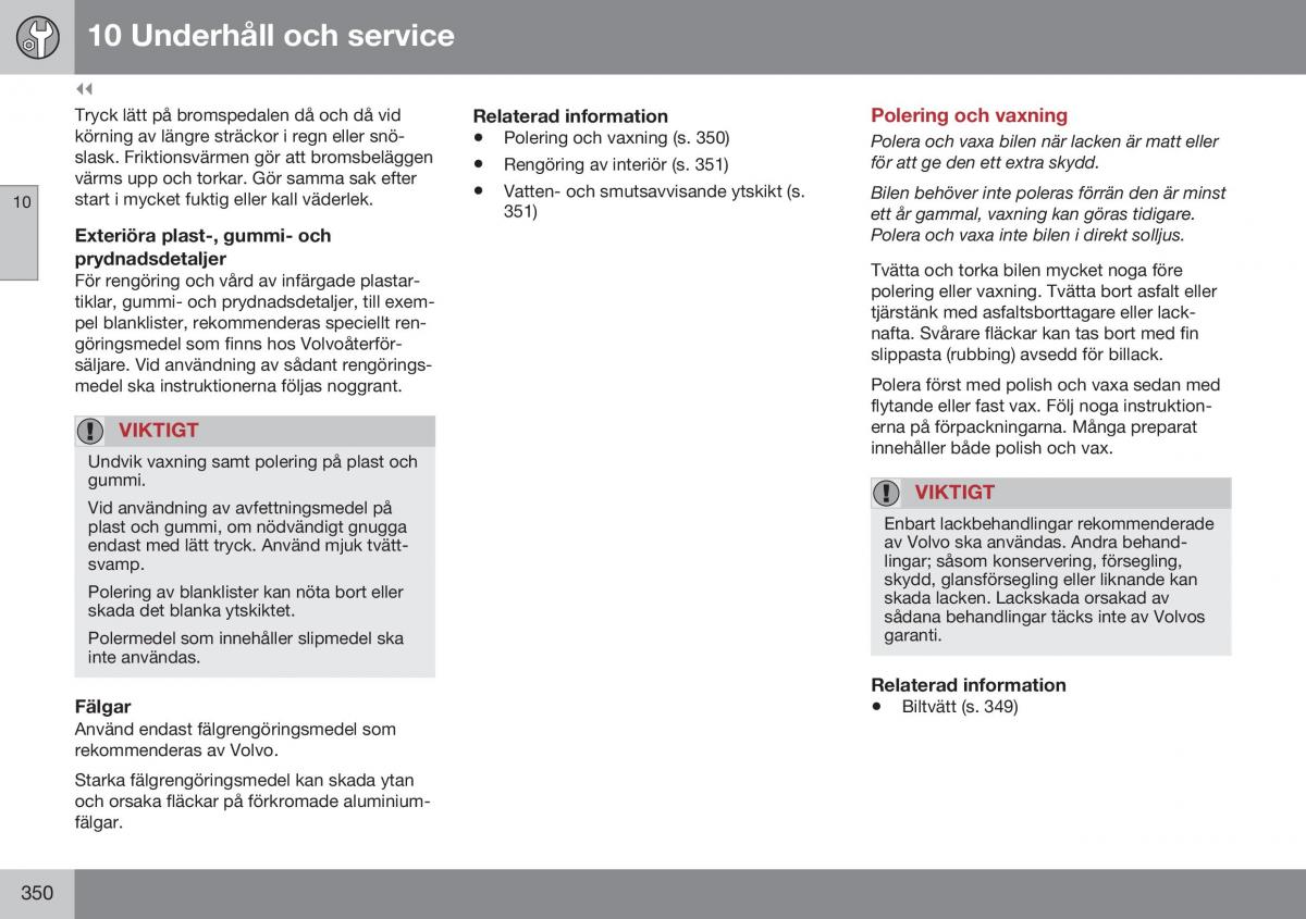 Volvo XC60 I 1 FL instruktionsbok / page 352