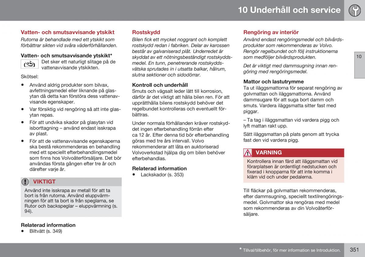 Volvo XC60 I 1 FL instruktionsbok / page 353