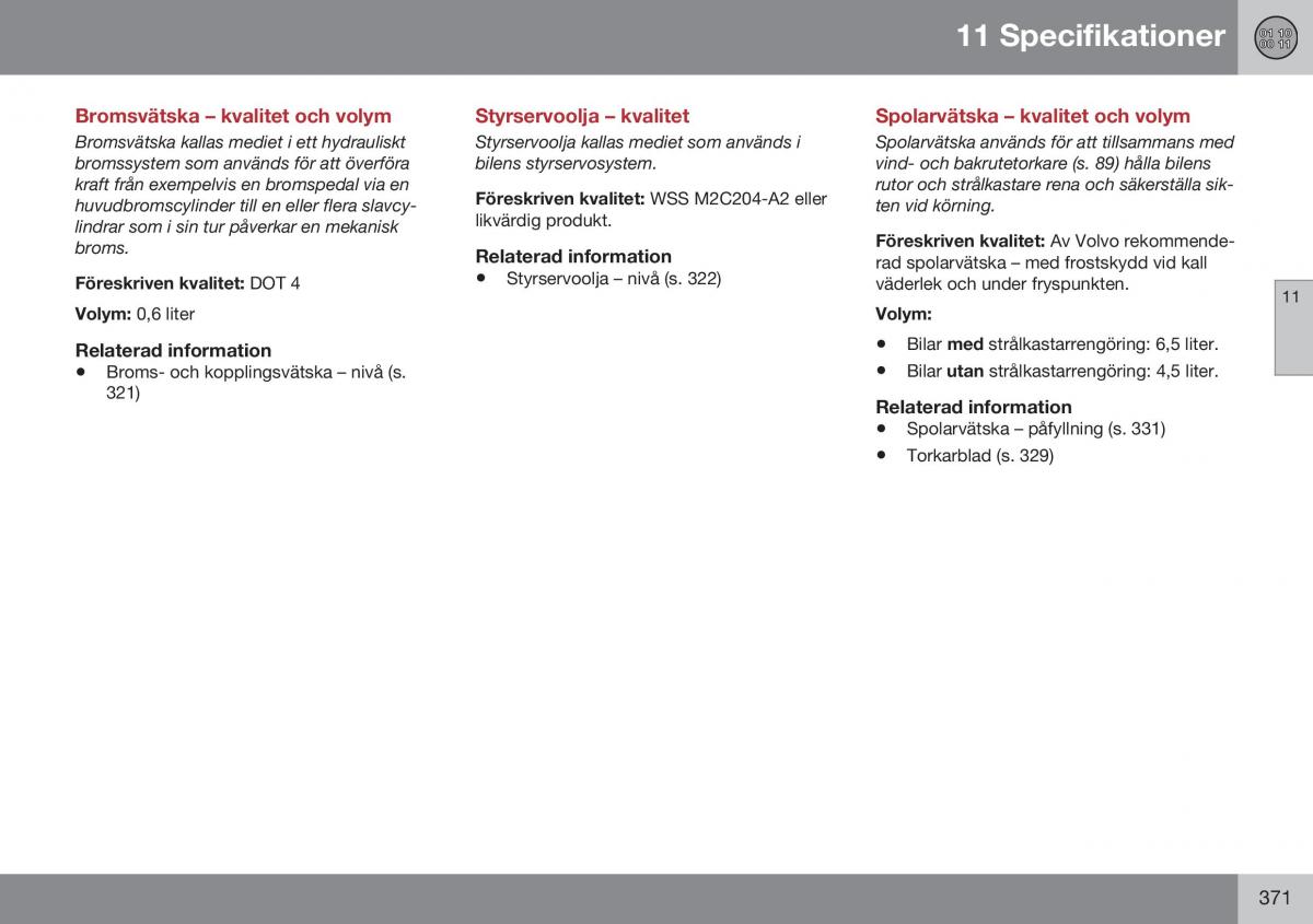 Volvo XC60 I 1 FL instruktionsbok / page 373