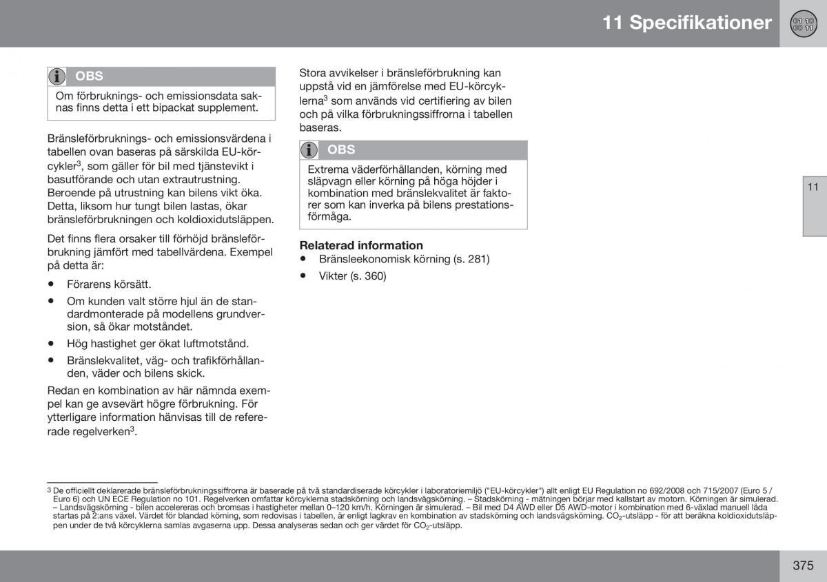 Volvo XC60 I 1 FL instruktionsbok / page 377