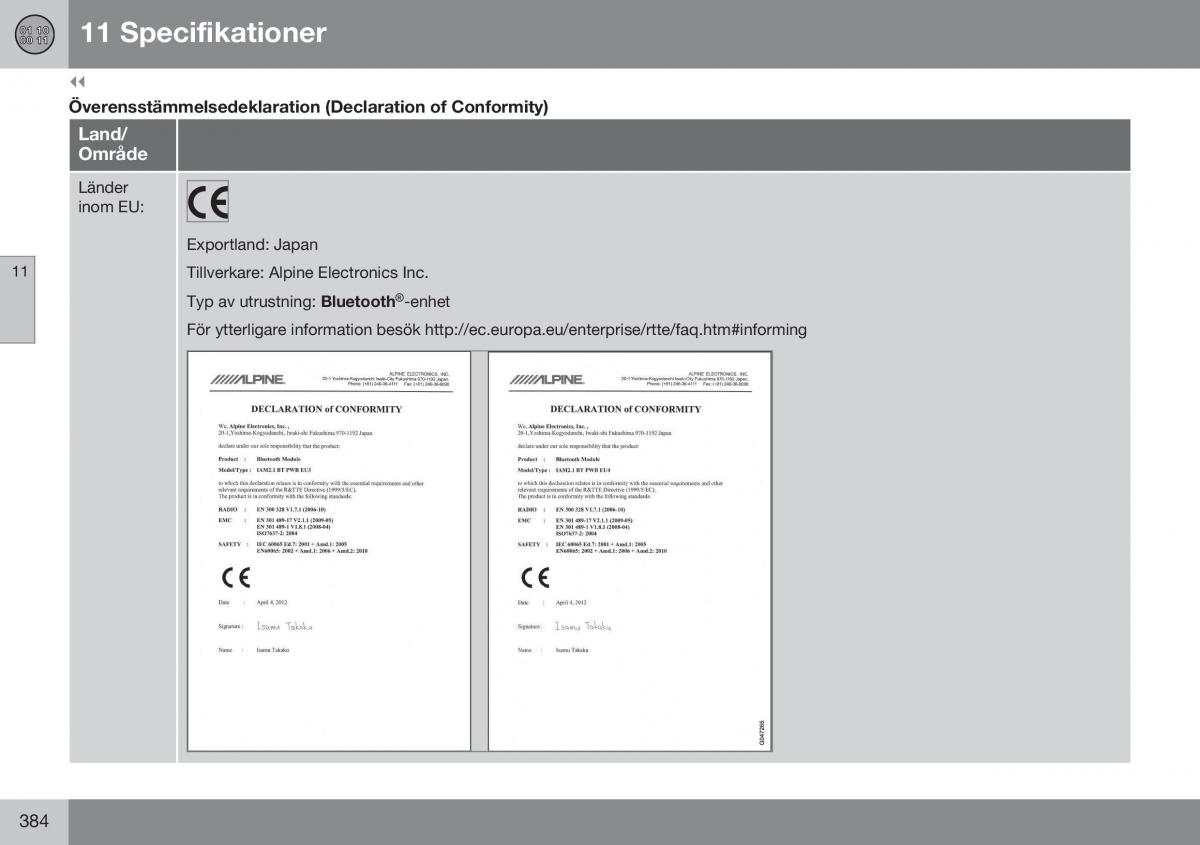 Volvo XC60 I 1 FL instruktionsbok / page 386