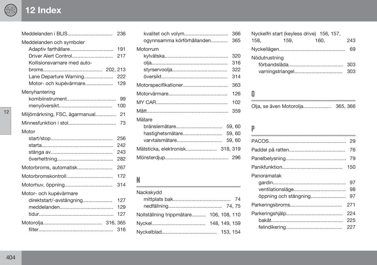 Volvo XC60 I 1 FL instruktionsbok / page 406