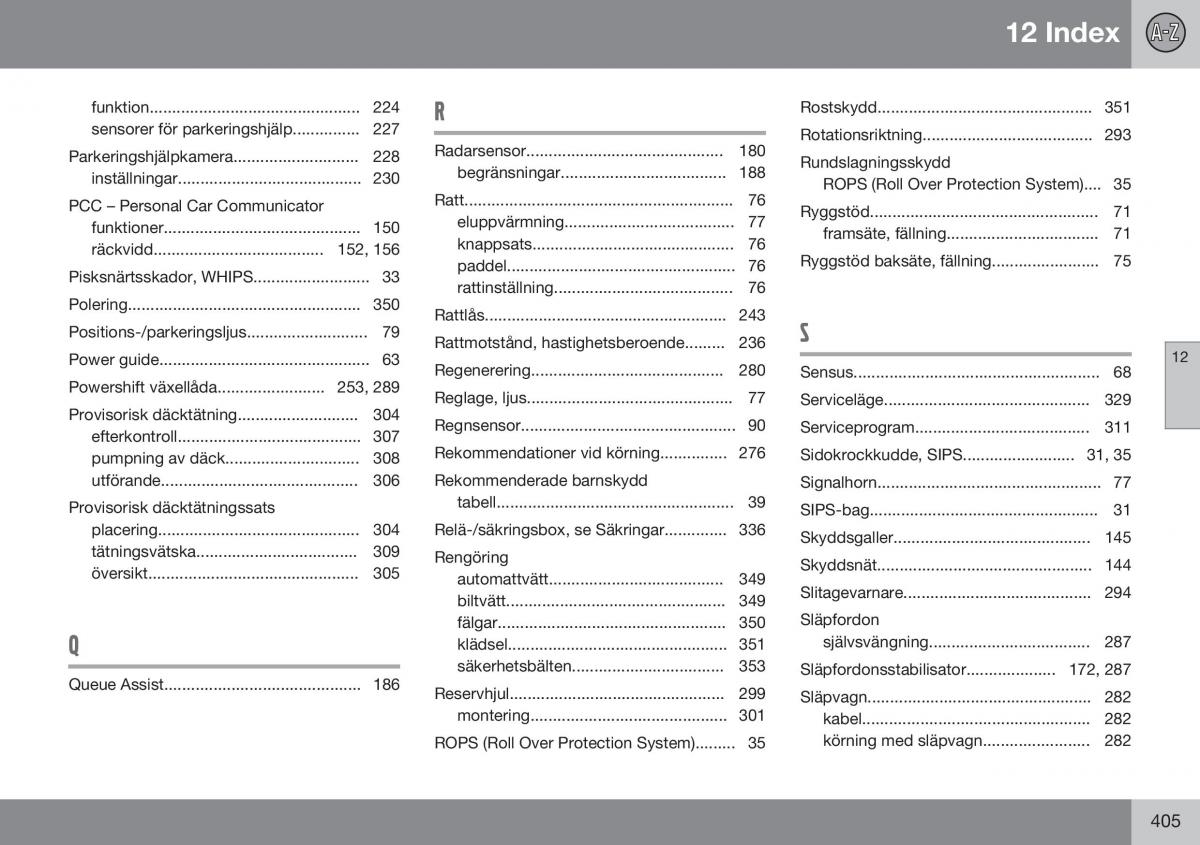 Volvo XC60 I 1 FL instruktionsbok / page 407