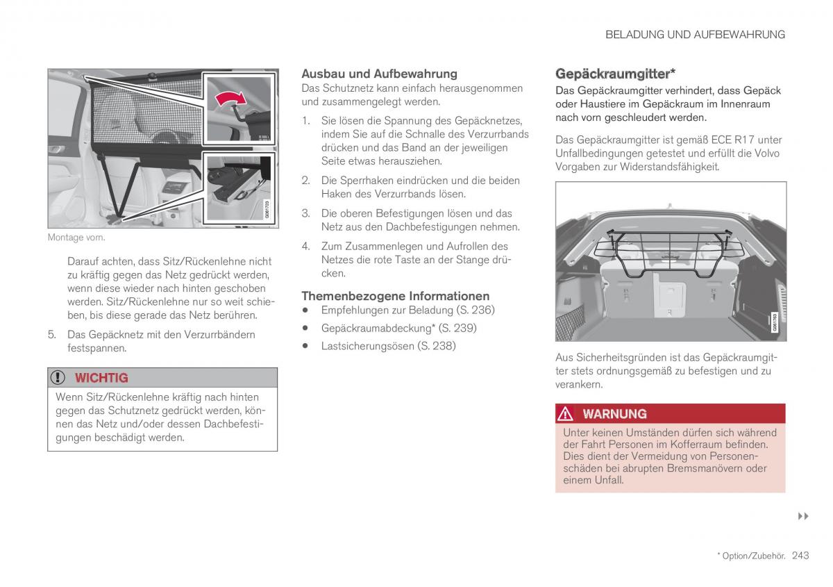 Volvo XC60 II 2 Handbuch / page 245