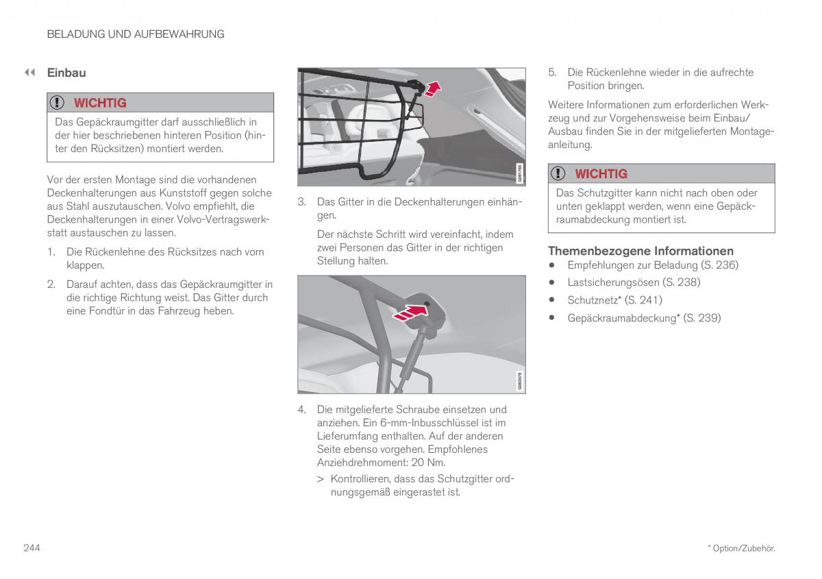 Volvo XC60 II 2 Handbuch / page 246