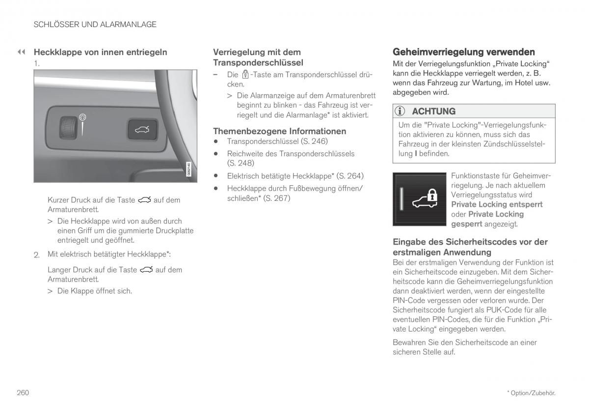 Volvo XC60 II 2 Handbuch / page 262