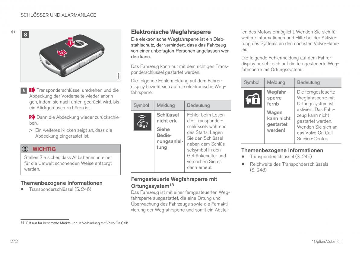 Volvo XC60 II 2 Handbuch / page 274