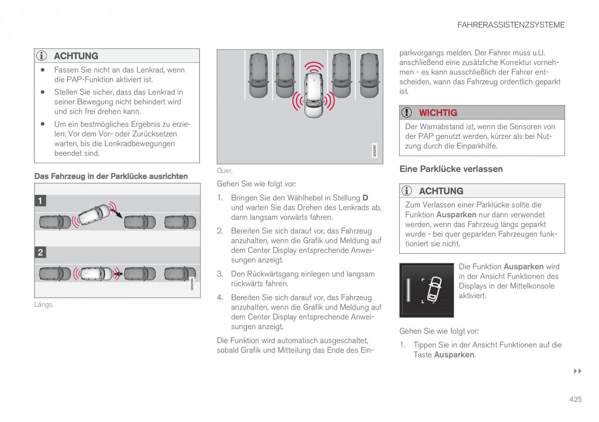 Volvo XC60 II 2 Handbuch / page 427