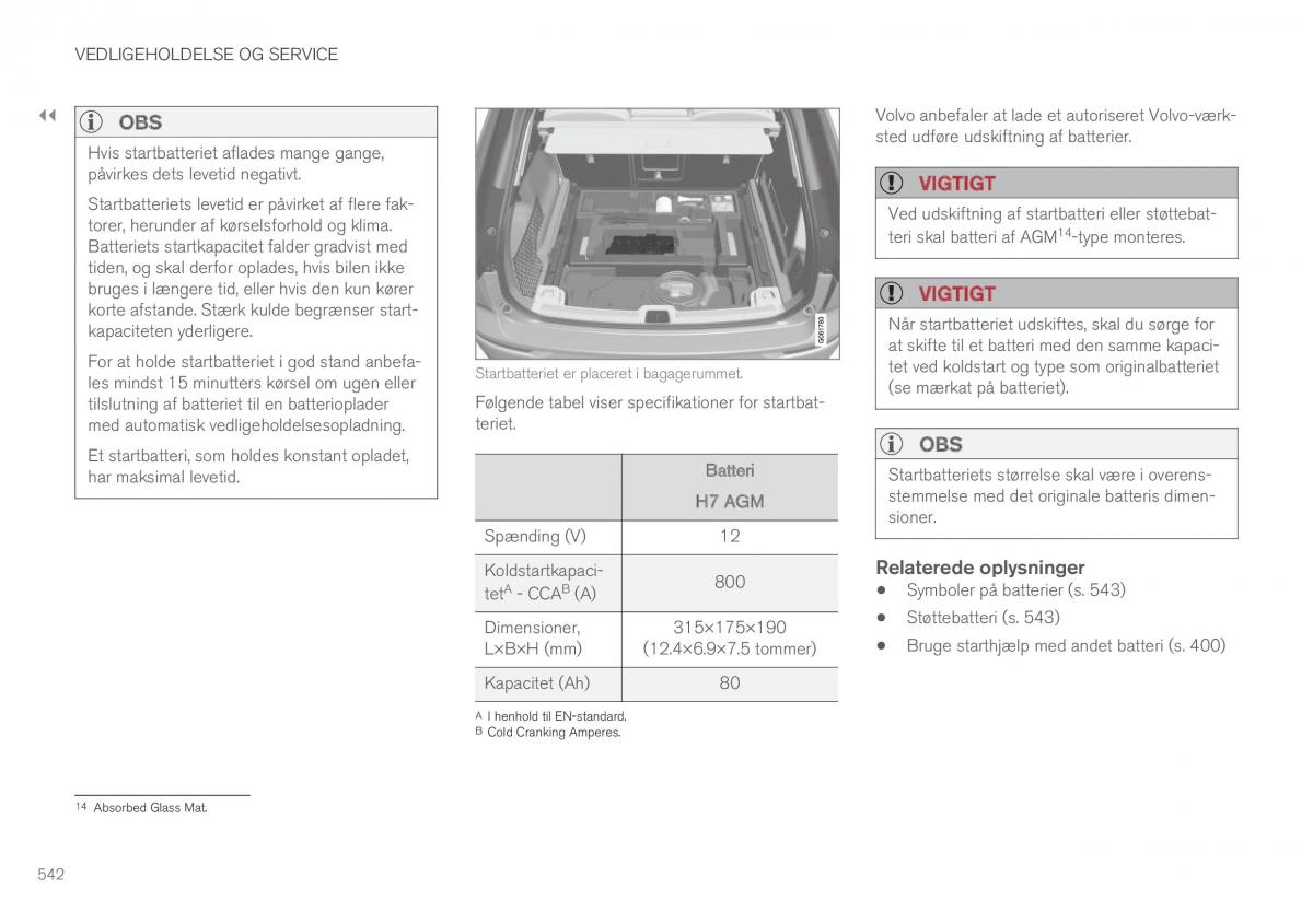 Volvo XC60 II 2 Bilens instruktionsbog / page 544