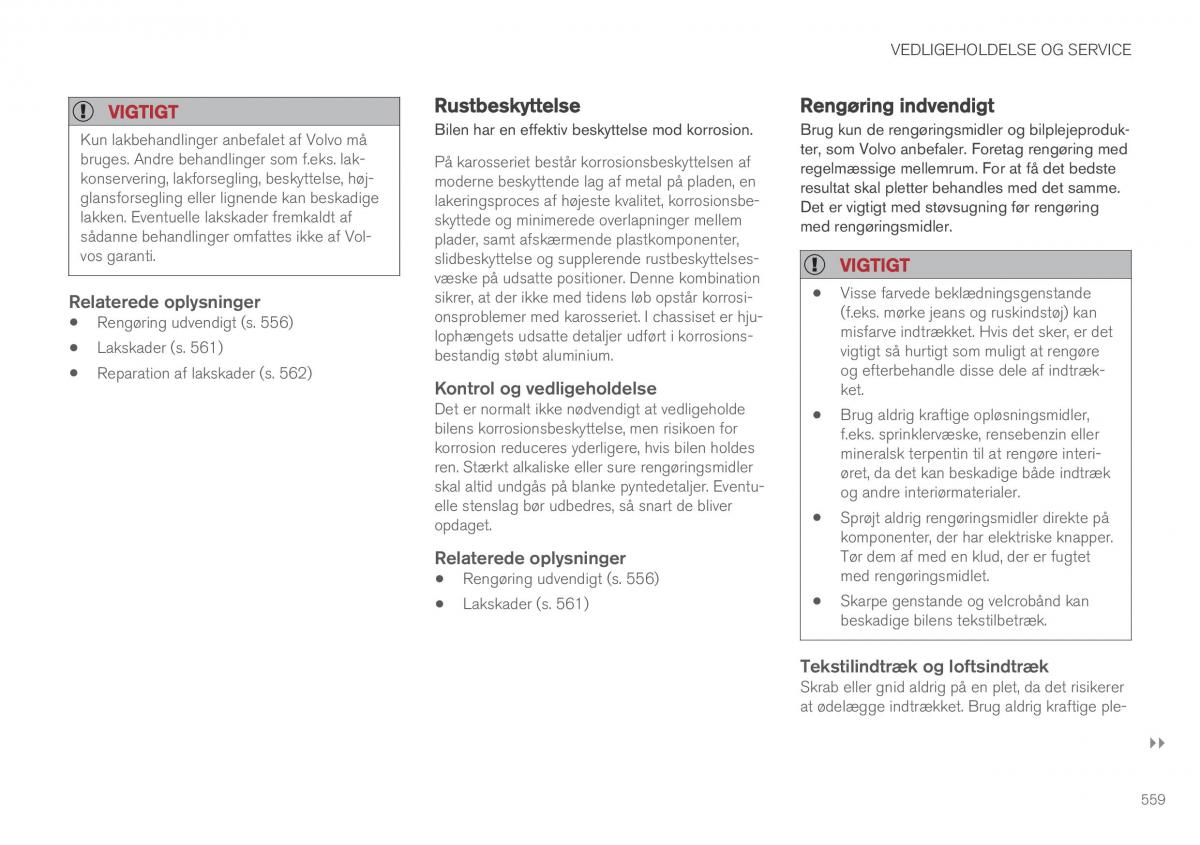 Volvo XC60 II 2 Bilens instruktionsbog / page 561