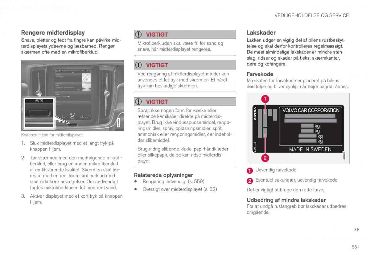 Volvo XC60 II 2 Bilens instruktionsbog / page 563