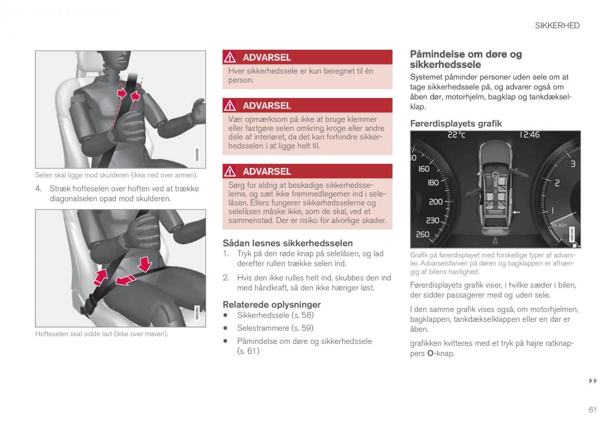 Volvo XC60 II 2 Bilens instruktionsbog / page 63