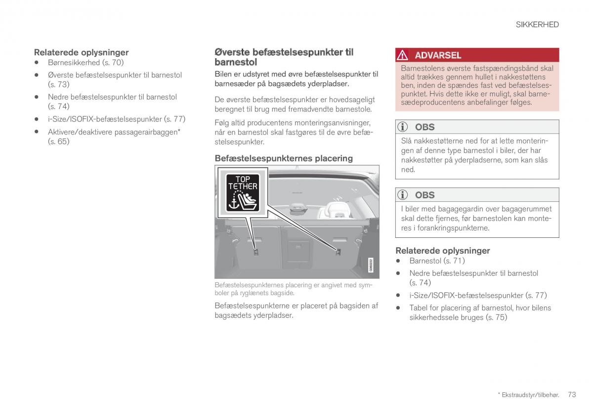 Volvo XC60 II 2 Bilens instruktionsbog / page 75