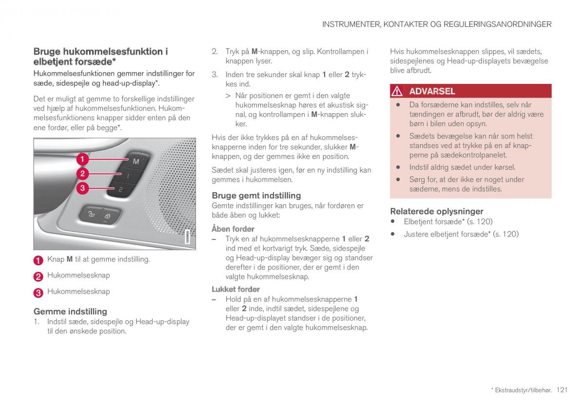 Volvo XC60 II 2 Bilens instruktionsbog / page 123