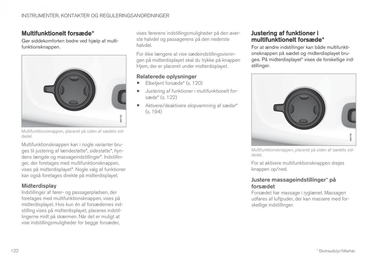 Volvo XC60 II 2 Bilens instruktionsbog / page 124