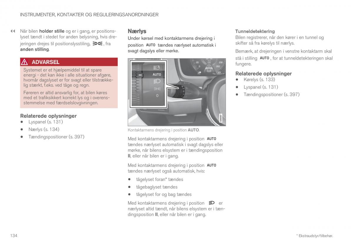 Volvo XC60 II 2 Bilens instruktionsbog / page 136