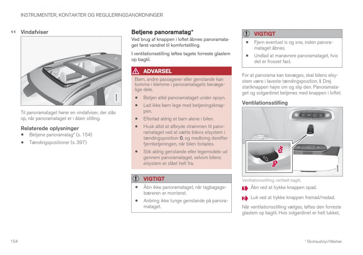 Volvo XC60 II 2 Bilens instruktionsbog / page 156