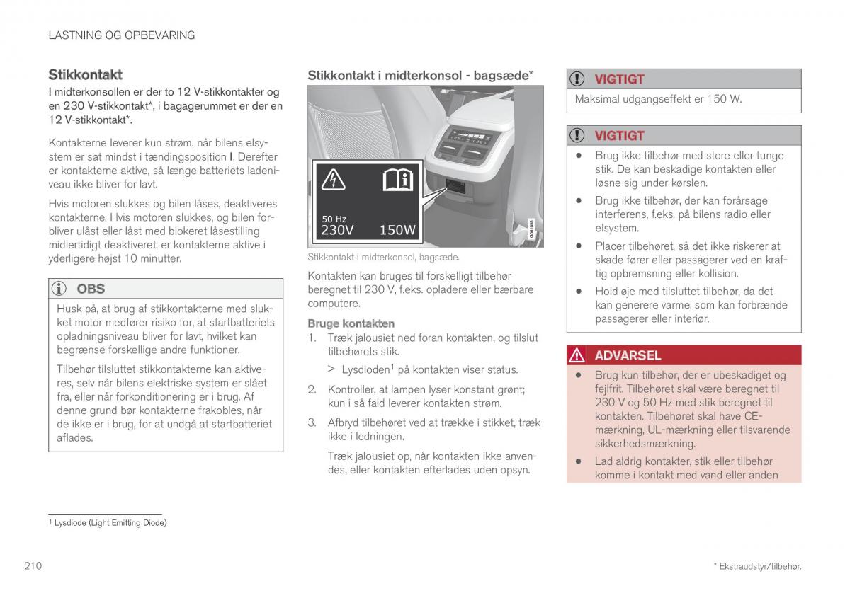 Volvo XC60 II 2 Bilens instruktionsbog / page 212