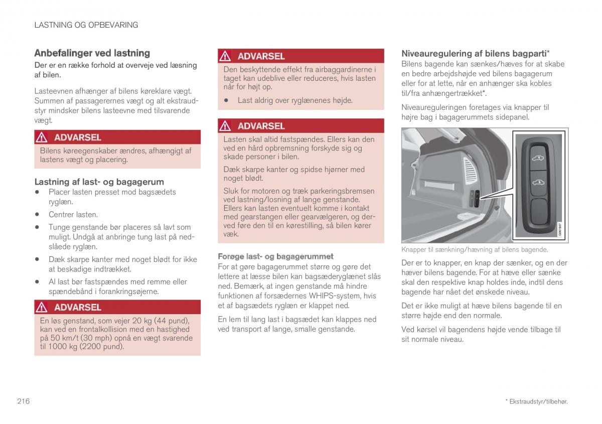 Volvo XC60 II 2 Bilens instruktionsbog / page 218