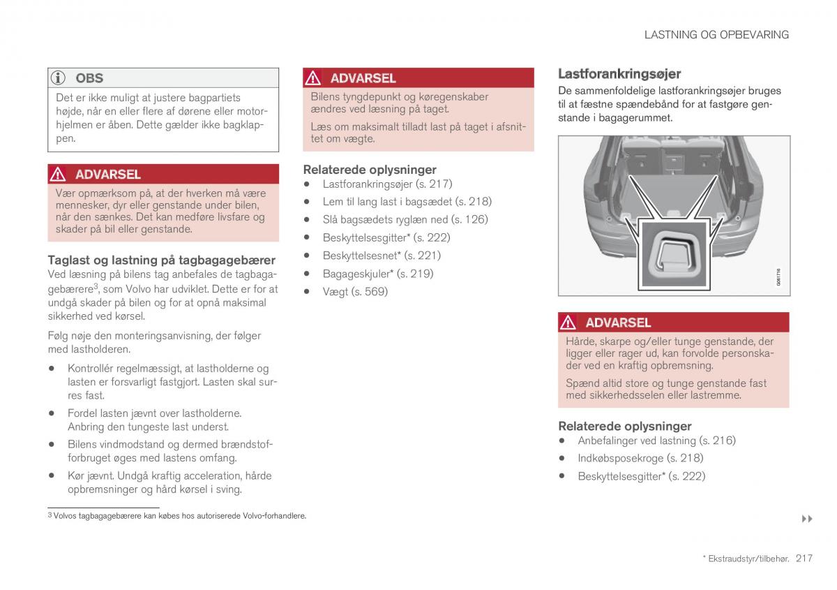 Volvo XC60 II 2 Bilens instruktionsbog / page 219