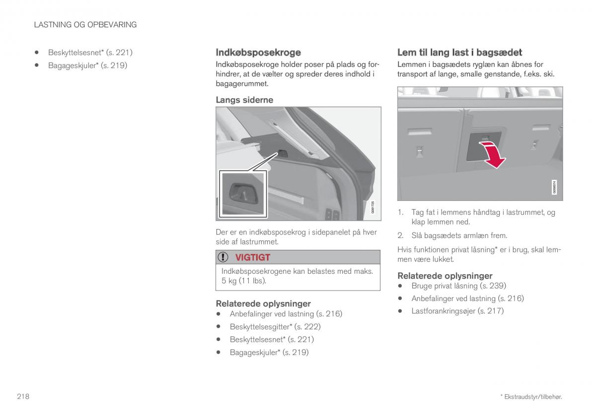 Volvo XC60 II 2 Bilens instruktionsbog / page 220