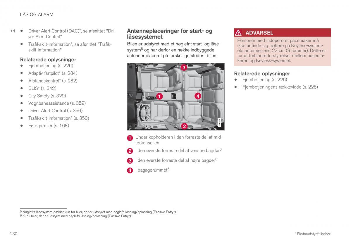 Volvo XC60 II 2 Bilens instruktionsbog / page 232