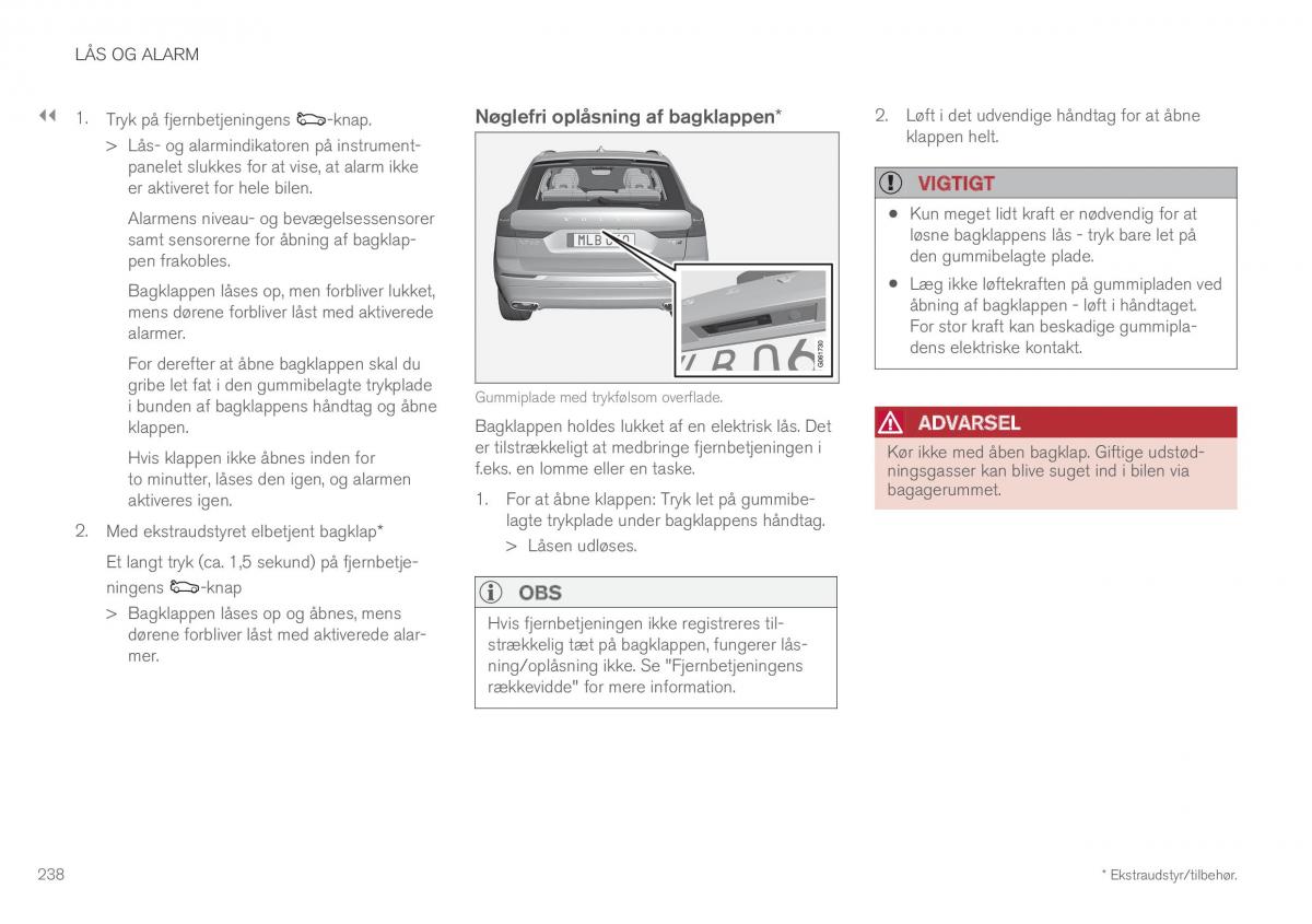 Volvo XC60 II 2 Bilens instruktionsbog / page 240