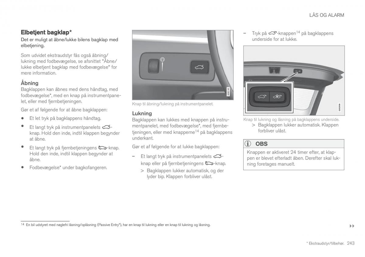 Volvo XC60 II 2 Bilens instruktionsbog / page 245