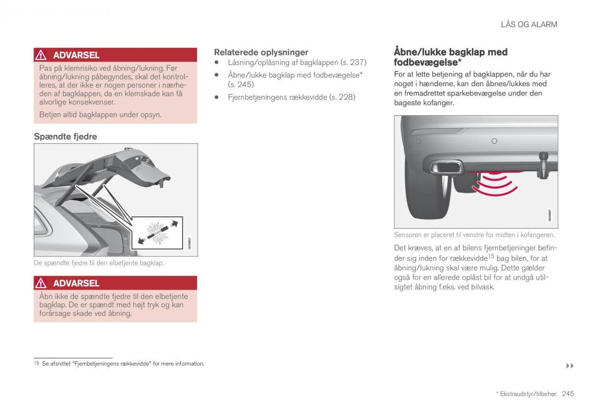 Volvo XC60 II 2 Bilens instruktionsbog / page 247